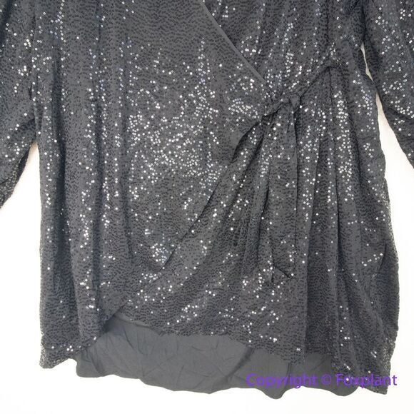 New! City Chic Nadia Dress sequin‎ long sleeve black, plus size 24 - Picture 5 of 15